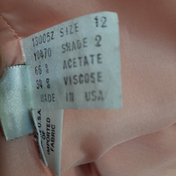 Vintage 80s Albert Nipon Button Front Sheath M Pink Elegant Mid Length Day Dress - Picture 12 of 12